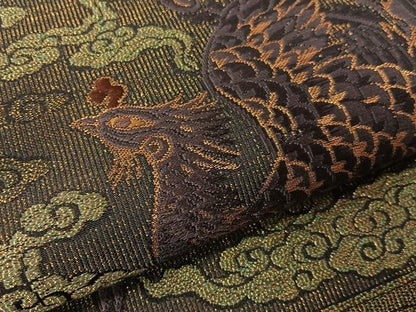 平和屋着物●六通柄袋帯　唐織　霞鳳凰文　金糸　正絹　逸品　CABH4551vp