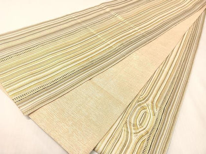 平和屋着物●ひなや工房　くむ・あむ・おる　伊豆蔵明彦　唐組　全通柄袋帯　金糸　正絹　逸品　CABH4553vp