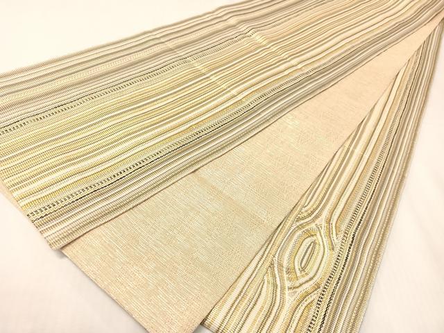平和屋着物●ひなや工房　くむ・あむ・おる　伊豆蔵明彦　唐組　全通柄袋帯　金糸　正絹　逸品　CABH4553vp