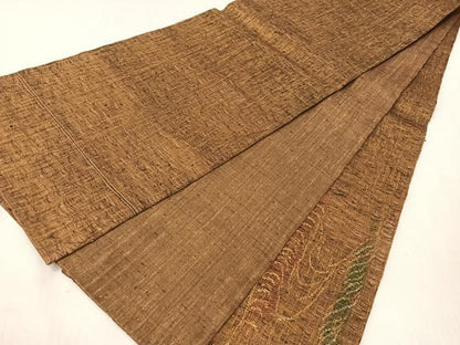 平和屋着物▽創業280年　誉田屋源兵衛　太鼓柄袋帯　スリーシーズン　春夏秋　櫛織紬　流水文　金糸 紙箱付き 正絹 逸品 未使用 CABH4559vp