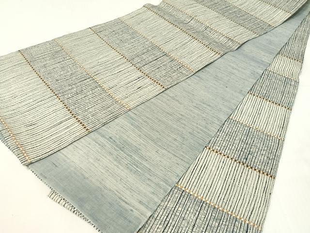 平和屋着物▽創業280年　誉田屋源兵衛　六通柄袋帯　スリーシーズン　春夏秋　櫛織紬　横段文　紙箱付き　正絹　逸品　CABH4560vp