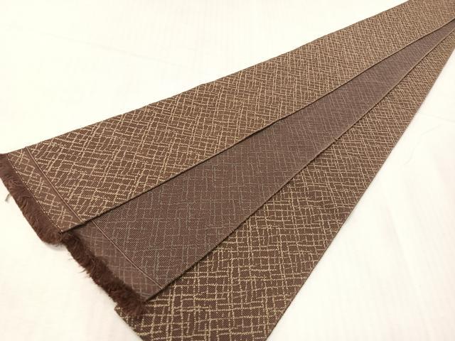 平和屋着物●男性　本場筑前博多織　両面　角帯　霞文　正絹　逸品　CABH4566vp