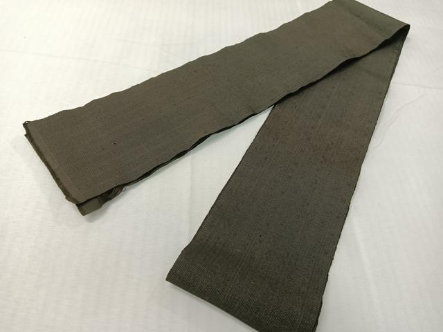 平和屋着物●男性　本場筑前博多織　角帯　吉祥間道　憲法黒茶色　単衣帯　正絹　逸品　CABH4577vp