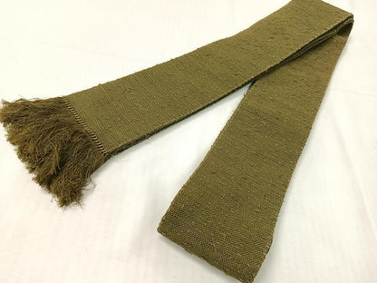 平和屋着物●男性　本場筑前博多織　角帯　海松色　正絹　逸品　CABH4580vp