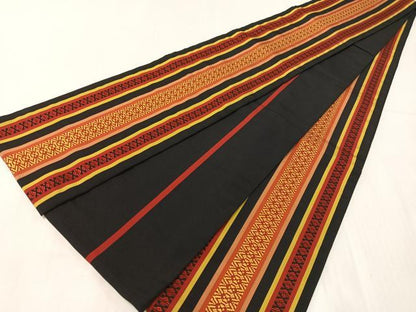 平和屋着物●本場筑前博多織　半幅帯　献上　黒地　正絹　逸品　CABH4581vp