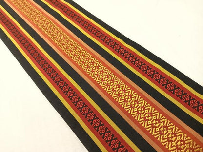 平和屋着物●本場筑前博多織　半幅帯　献上　黒地　正絹　逸品　CABH4581vp