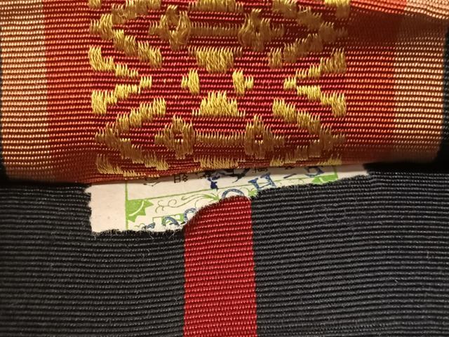 平和屋着物●本場筑前博多織　半幅帯　献上　黒地　正絹　逸品　CABH4581vp