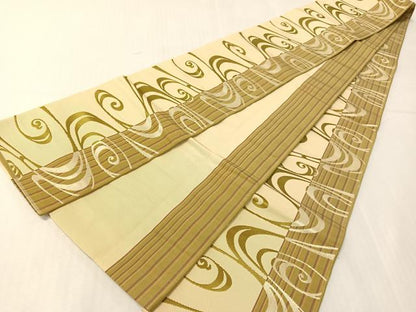 平和屋着物●本場筑前博多織　半幅帯　流水間道　正絹　逸品　CABH4583vp