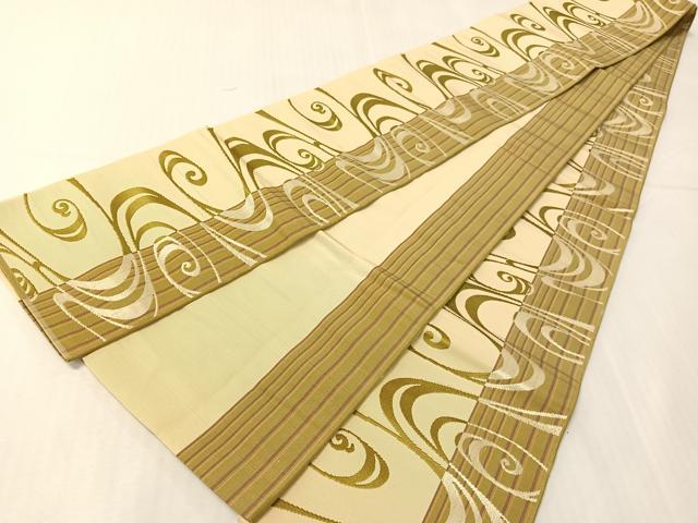 平和屋着物●本場筑前博多織　半幅帯　流水間道　正絹　逸品　CABH4583vp