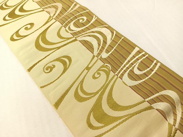 平和屋着物●本場筑前博多織　半幅帯　流水間道　正絹　逸品　CABH4583vp