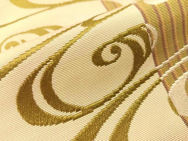 平和屋着物●本場筑前博多織　半幅帯　流水間道　正絹　逸品　CABH4583vp