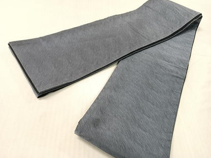 平和屋着物●螺鈿　両面　半幅帯　満月　舞桜　黒地　金銀彩　正絹　逸品　CABH4589vp