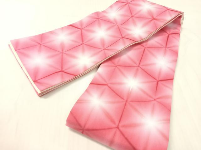 平和屋着物●両面　半幅帯　亀甲文様　綿　逸品　CABH4591vp