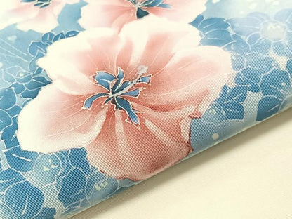 平和屋着物●塩瀬　九寸名古屋帯　ろうけつ染め　舞花文　正絹　逸品　CABH4599vp