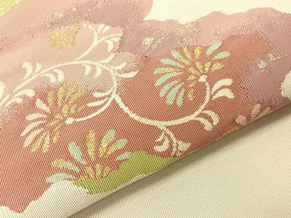 平和屋着物●爪掻き本綴れ　八寸名古屋帯　道長花文　金銀糸　正絹　逸品　CABH4600vp