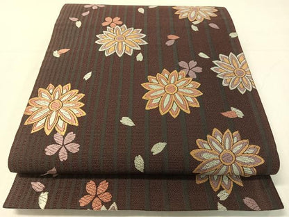 平和屋着物●六通柄袋帯　唐織　舞花間道　正絹　逸品　CABH4608vp
