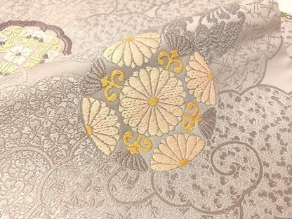 平和屋着物●全通柄　九寸名古屋帯　総通唐織　芳彩美術織物謹製　万葉集　正絹　逸品　CABH4612vp