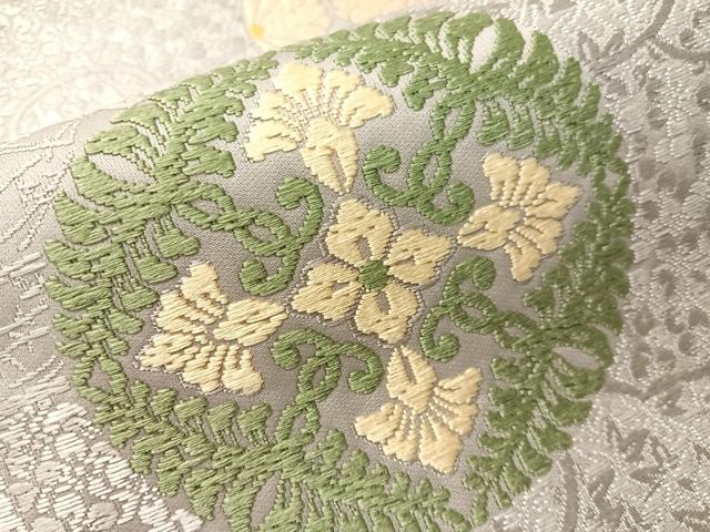 平和屋着物●全通柄　九寸名古屋帯　総通唐織　芳彩美術織物謹製　万葉集　正絹　逸品　CABH4612vp