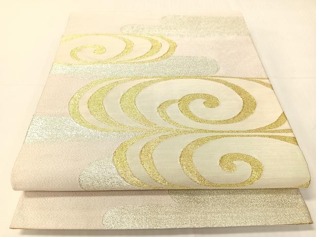 平和屋着物●爪掻き本綴れ　太鼓柄袋帯　流水文　金銀糸　正絹　逸品　CABH4617vp