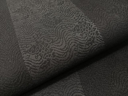 平和屋着物●両面　六通柄袋帯　唐織　舞桜　黒地　正絹　逸品　未使用　CABH4619vp