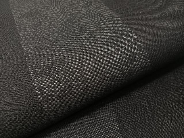 平和屋着物●両面　六通柄袋帯　唐織　舞桜　黒地　正絹　逸品　未使用　CABH4619vp
