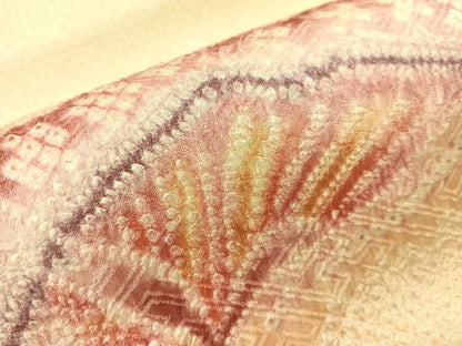 平和屋着物●名門　藤娘きぬたや・総絞り　九寸名古屋帯　舞蝶文　正絹　逸品　CABH4624vp