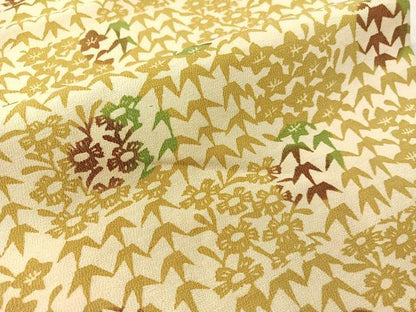 平和屋着物●九寸開き名古屋帯　型染め　市松笹花文　正絹　逸品　CABH4625vp