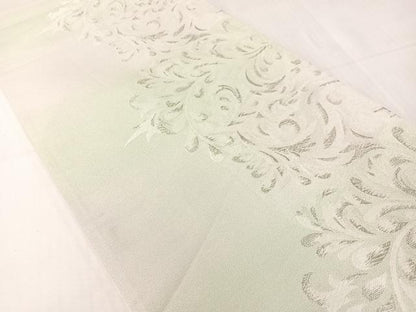 平和屋着物●BANKANわものや　六通柄袋帯　唐織　唐草文　銀糸　正絹　逸品　CABH4628vp