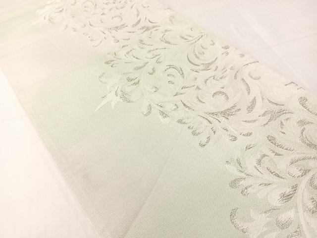 平和屋着物●BANKANわものや　六通柄袋帯　唐織　唐草文　銀糸　正絹　逸品　CABH4628vp