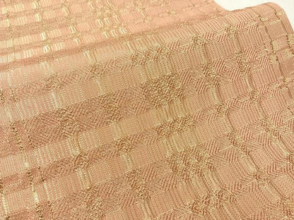 平和屋着物●ひなや工房　くむ・あむ・おる　伊豆蔵明彦　全通柄袋帯　格子柄　金糸　正絹　逸品　未使用　CABH4629vp