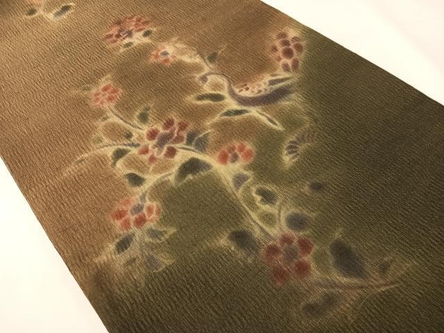 平和屋着物●内田陽一郎　太鼓柄袋帯　孔雀花文　正絹　逸品　CABH4634vp
