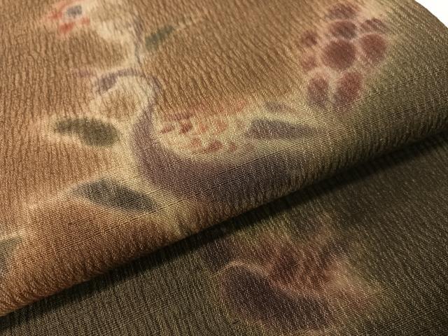 平和屋着物●内田陽一郎　太鼓柄袋帯　孔雀花文　正絹　逸品　CABH4634vp
