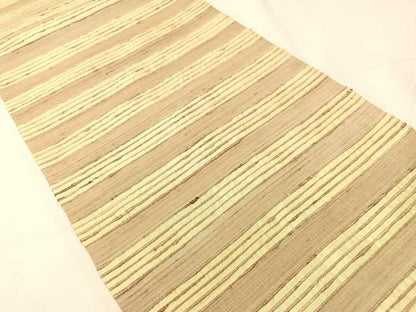 平和屋着物●インド・アッサム　野蚕糸　手織　ムガシルク　全通柄袋帯　横段文　正絹　逸品　CABH4635vp