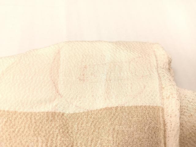 平和屋着物●全通柄　九寸名古屋帯　葡萄更紗唐草文　鬼しぼ縮緬　正絹　逸品　CABH4644vp