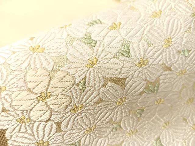 平和屋着物▽西陣 とみや織物謹製 とみや帯 六通柄袋帯 スリーシーズン 唐織 古代蚕種 新小石丸 色紙舞桜 共箱付 逸品 未使用 CABH4685vp