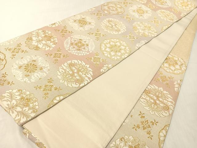 平和屋着物●六通柄袋帯　唐織　花丸文　金銀糸　やまと誂製　正絹　逸品　CABH4691vp
