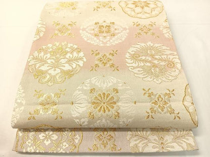 平和屋着物●六通柄袋帯　唐織　花丸文　金銀糸　やまと誂製　正絹　逸品　CABH4691vp