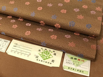 平和屋着物●本場筑前博多織　六通柄京袋帯　成田博多織謹製　舞花文　証紙付き　正絹　逸品　CABH4694vp
