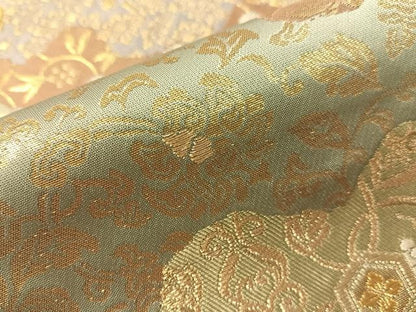 平和屋着物●西陣　服部織物謹製　六通柄袋帯　名物裂更紗文　金糸　正絹　逸品　CABH4696vp