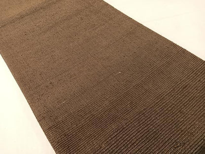 平和屋着物●全通柄袋帯　紬地　黒鳶色　正絹　逸品　CABH4698vp