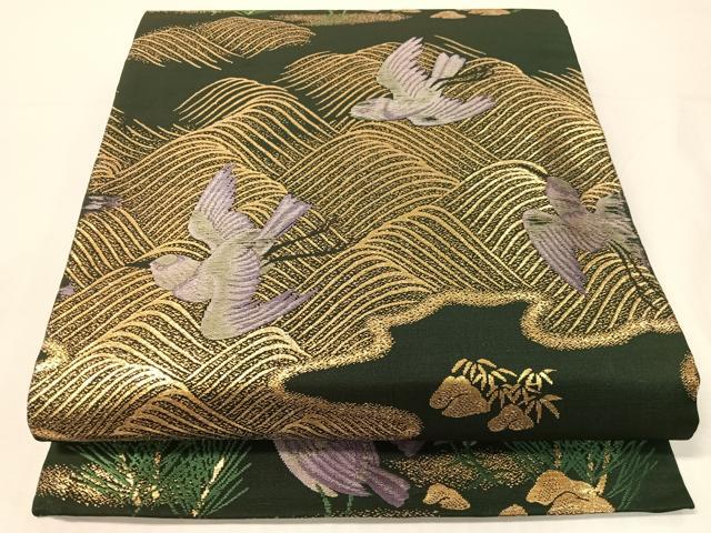 平和屋着物●アンティーク　大正ロマン　丸帯　飛鳥　金糸　引き抜き帯　正絹　逸品　CABH4701vp