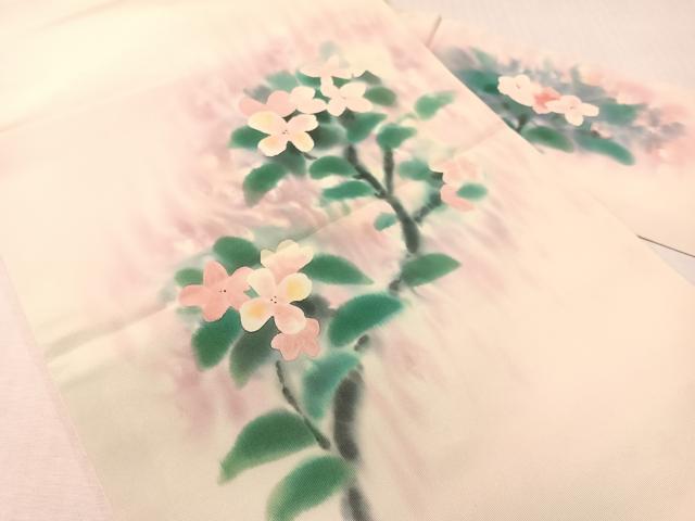 平和屋着物●虹色創家　本郷大田子　塩瀬　九寸名古屋帯　枝花文　正絹　逸品　CABH4702vp