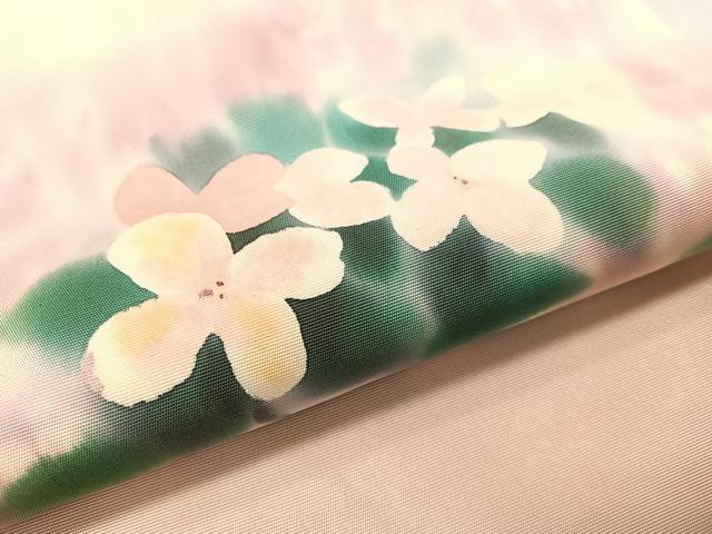 平和屋着物●虹色創家　本郷大田子　塩瀬　九寸名古屋帯　枝花文　正絹　逸品　CABH4702vp