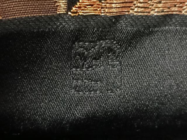 平和屋着物●青々庵　六通柄袋帯　葡萄蔦の葉文　黒地　正絹　逸品　CABH4708vp