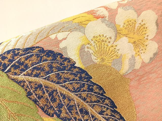 平和屋着物●アンティーク　大正ロマン　つけ帯　草花文　金銀糸　正絹　逸品　CABH4713vp