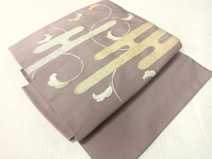 平和屋着物●つけ帯　綴れ　エ霞唐草文　金銀糸　正絹　逸品　CABH4714vp