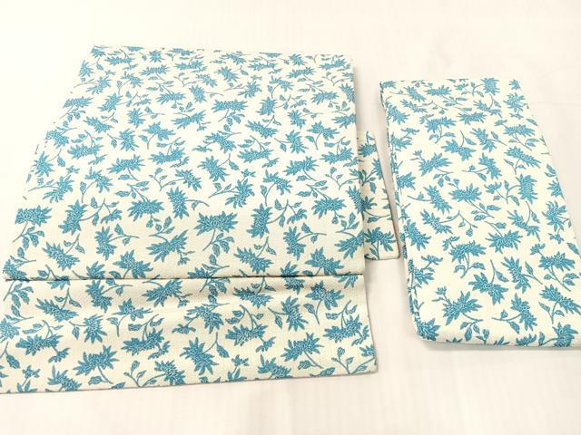平和屋着物●つけ帯　型染め　菊尽くし　正絹　逸品　CABH4716vp