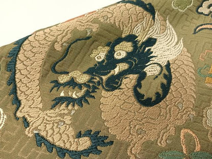 平和屋着物●つけ帯　唐織　雲龍　金糸　正絹　逸品　CABH4717vp