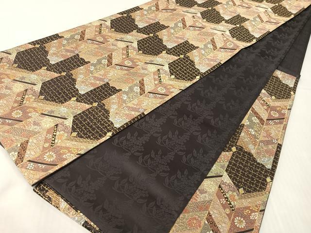 平和屋着物●織匠十一代目 篠屋宗兵衛 謹製　綴れ唐織　六通柄袋帯　鳳凰花文　金糸　正絹　逸品　未使用　CABH4729vp
