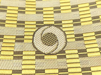 平和屋着物●本場筑前博多織　八寸名古屋帯　間道　単衣帯　正絹　逸品　CABH4733vp